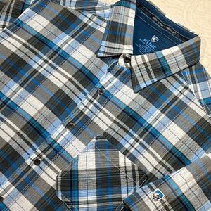 KUHL Mens Large Plaid Button Up Shirt 100% Organic Cotton Born in the Mountains